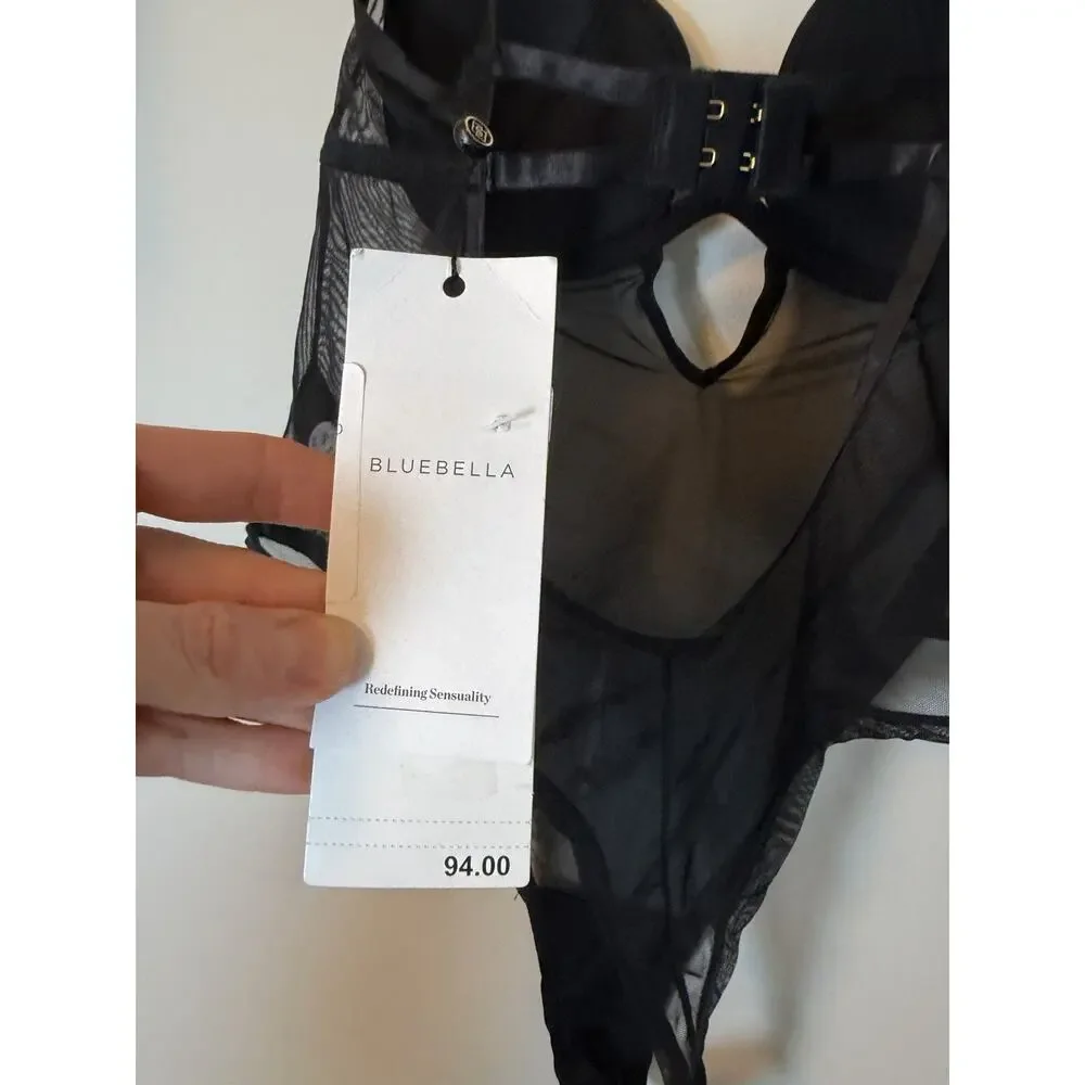 Bluebella Jasmine Underwire Bodysuit Black 32D NWT $98
